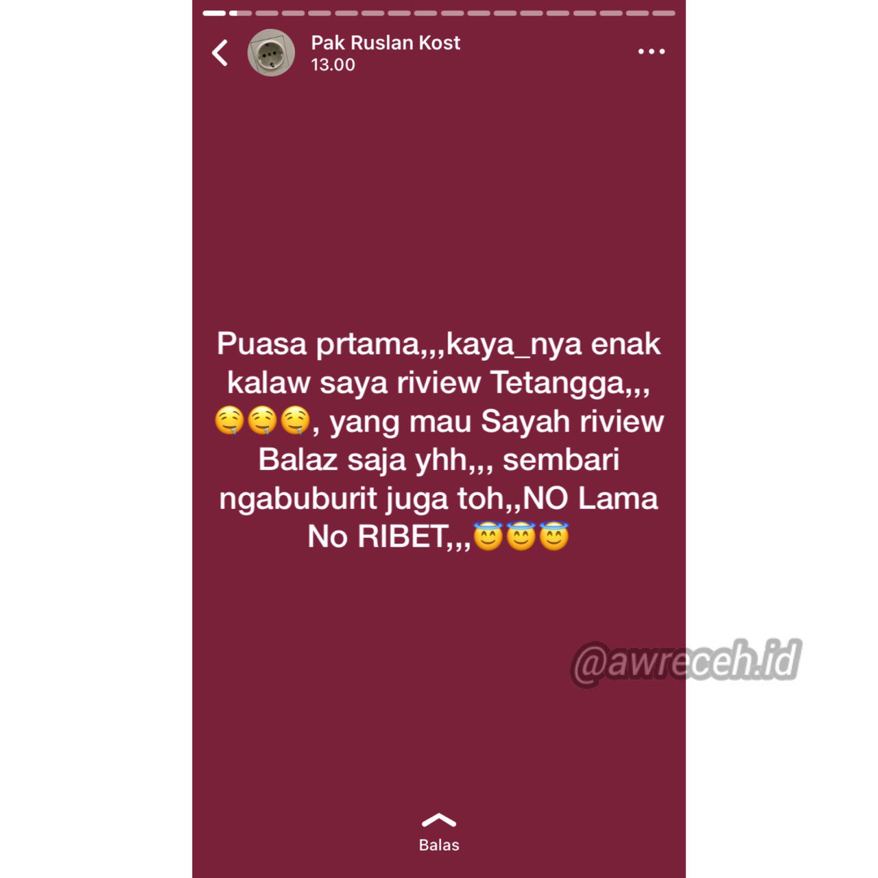 Status Pak Ruslan dalam review Tetangga ini kocak bin ajaib